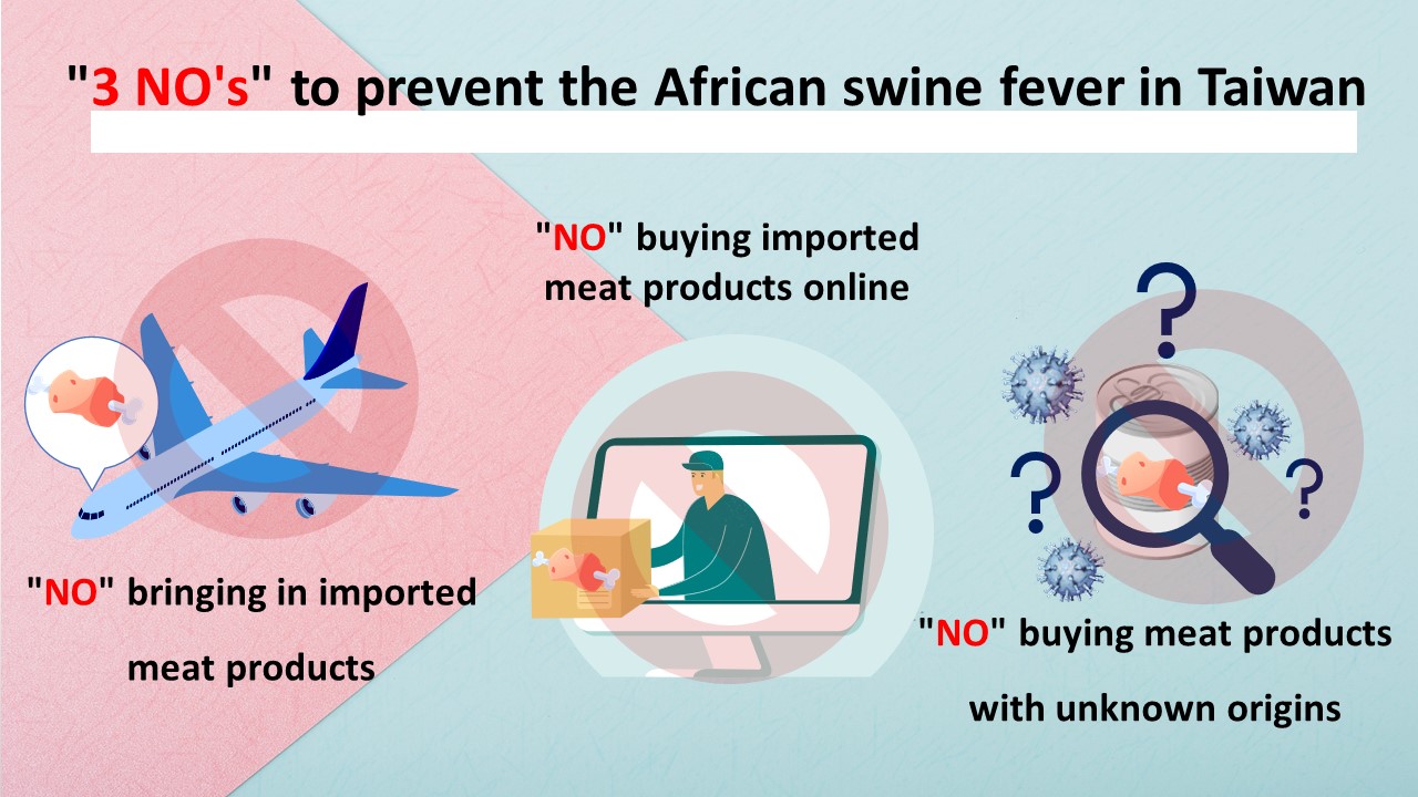 After Spring break: Do not bring meat products to avoid the spread of the African swine fever