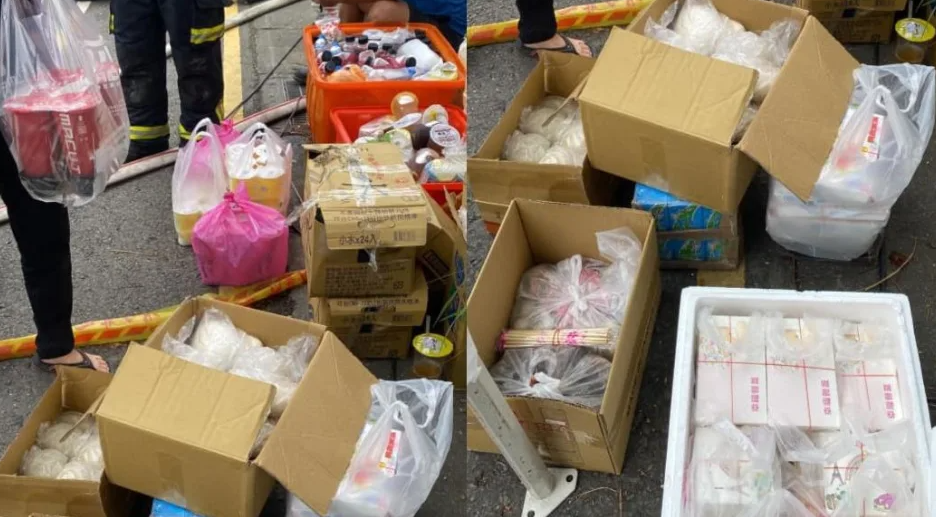 屏東工廠爆炸現場 民眾捐贈物資「愛心堆如山」