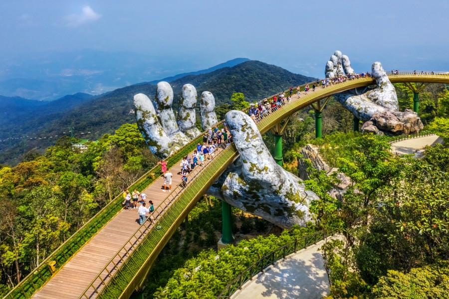 巴拿山「佛手橋」為中越著名旅遊景點。 圖／翻攝自Pixabay圖庫