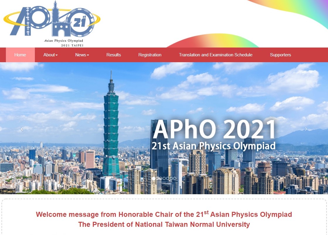 Đài Loan tổ chức Kỳ thi Olympic Vật lý châu Á 2021, Tổng thống Thái Anh Văn gửi lời chào và lời chúc đến tất cả các đội tuyển 