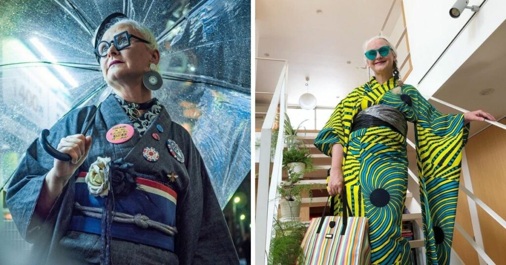 來自英國的Sheila Cliffe瘋日本和服，在IG上引起了轟動。Sheila Cliffe became a sensation on Instagram for her colorful, kimono wardrobe. (Photo courtesy of Sheila Cliffe/Instagram)